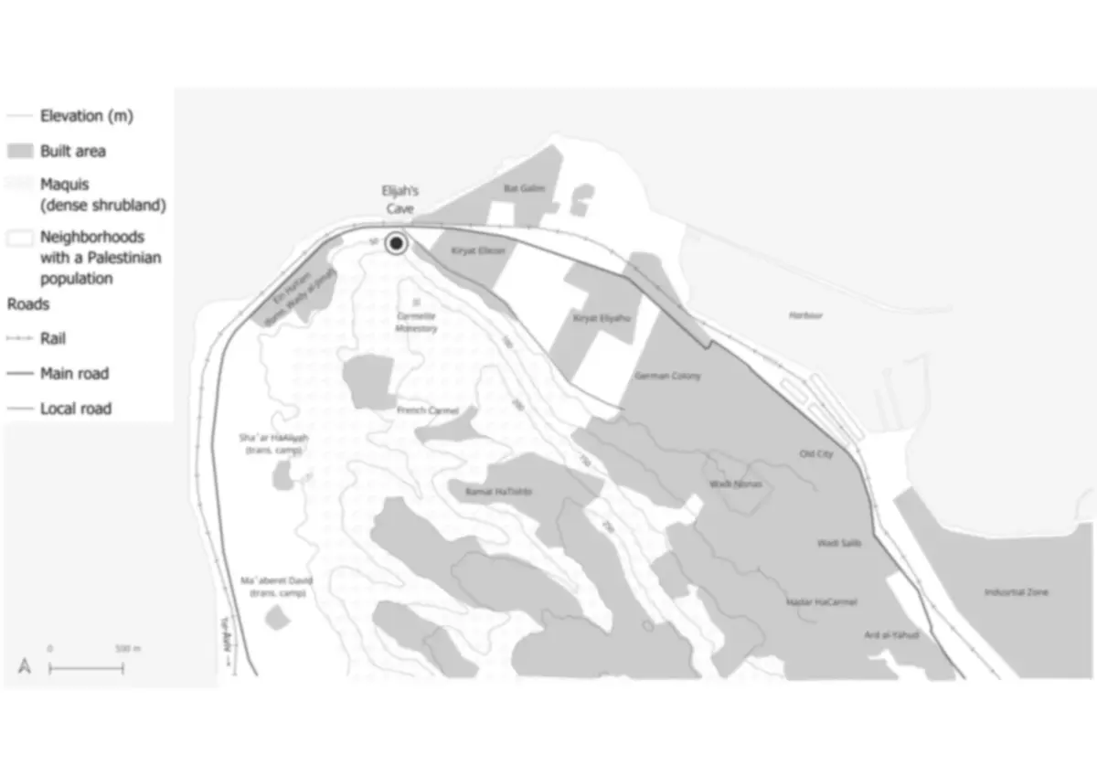 Map of Haifa; detail reduced for copyright