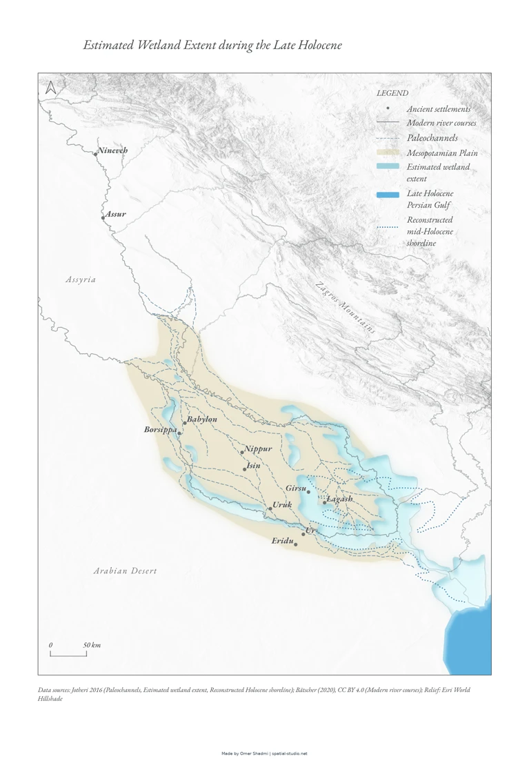 Estimated Wetland Extent during the Late Holocene